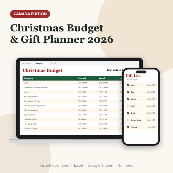 Christmas Budget Planner Canada