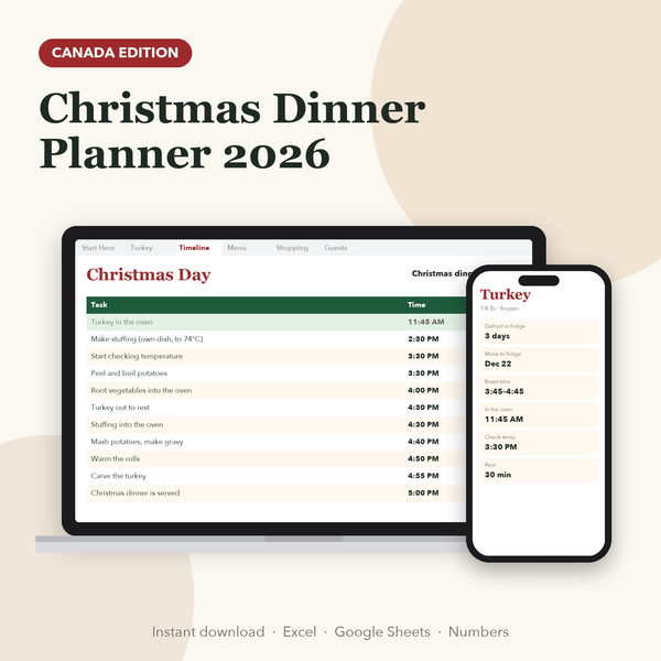 Christmas Dinner Planner Canada
