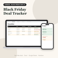 Black Friday deal tracker spreadsheet Canada edition on laptop and phone