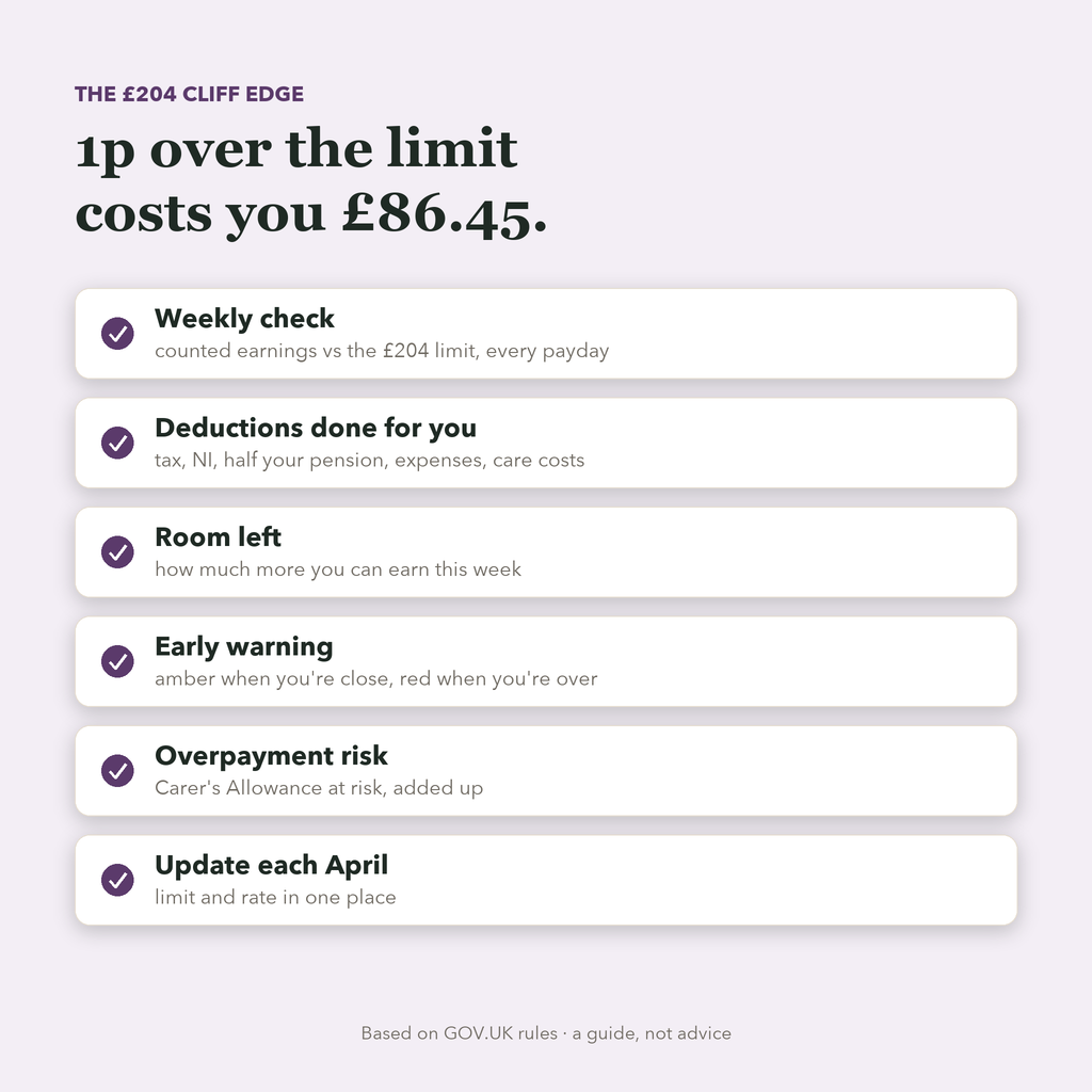 What's inside the Carer's Allowance tracker