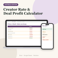 Creator rate and deal profit calculator Australia showing take-home after agent, fees and tax