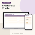 Creator tax tracker 2026–27 Australia showing tax from creator income and amount to set aside
