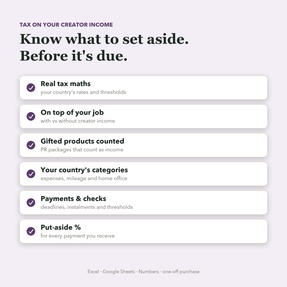 What's inside: real tax maths, gifted products, expenses, mileage, payments and checks