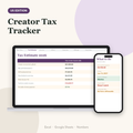 Creator tax tracker 2026 US showing tax from creator income and amount to set aside