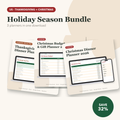 Holiday Season Planner Bundle: Thanksgiving Dinner Planner + Christmas Budget Spreadsheet + Christmas Dinner Planner