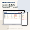 UK invoice tracker spreadsheet with overdue invoices and late payment claim