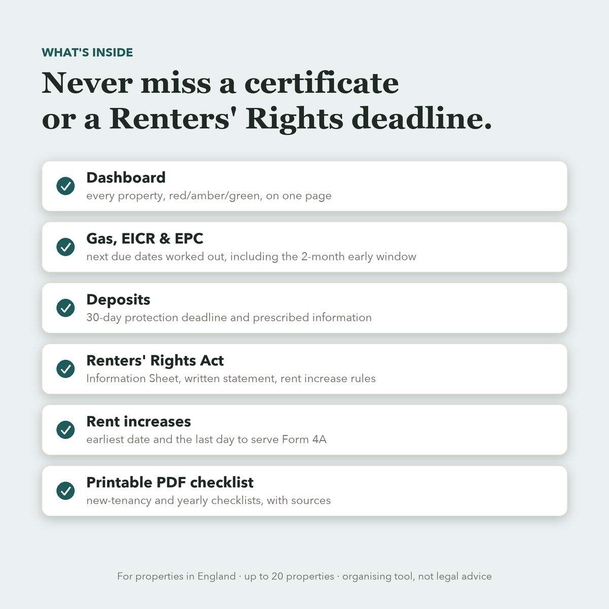 What's inside the landlord compliance tracker and checklist