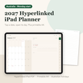 2027 hyperlinked iPad planner Australia edition with printable page