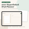 2027 hyperlinked iPad planner Canada edition with printable page