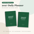 2027 daily planner A5 coil-bound, volume 1 and volume 2