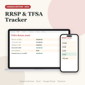 RRSP and TFSA tracker spreadsheet for Canada on a laptop and phone