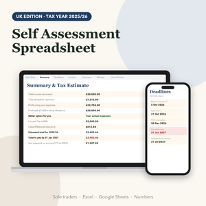 Self Assessment Spreadsheet UK