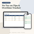 No tax on tips and overtime tracker spreadsheet